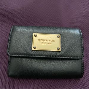Michael Kors Black Leather Coin Pouch